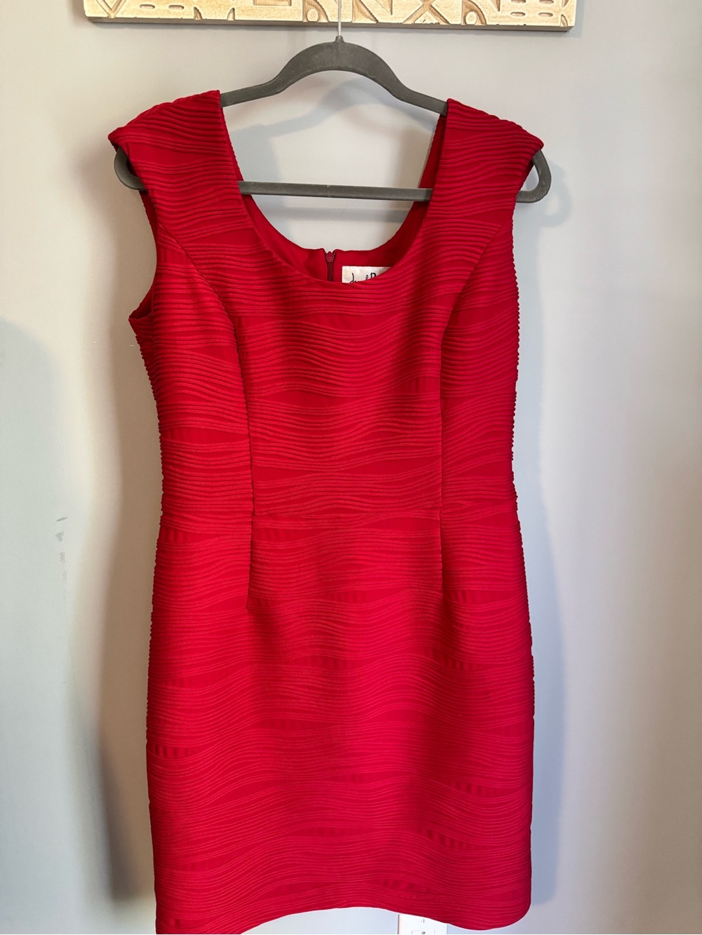 Joseph Vibrant Red Textured Sheath Dress